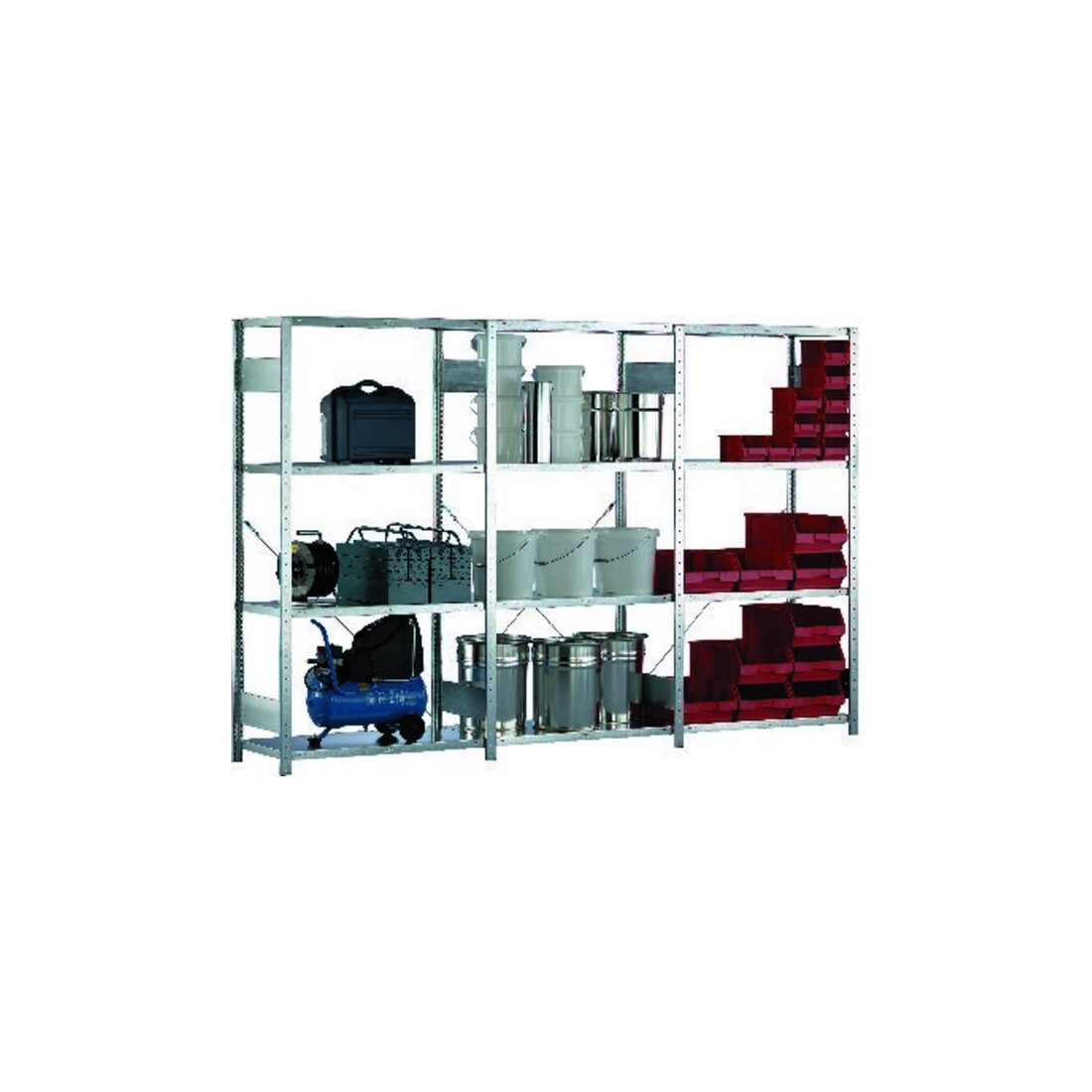 Étagère à emboîter H2000xl1000xP500mm étagère d'extension galvanisée 1 cadre, 4