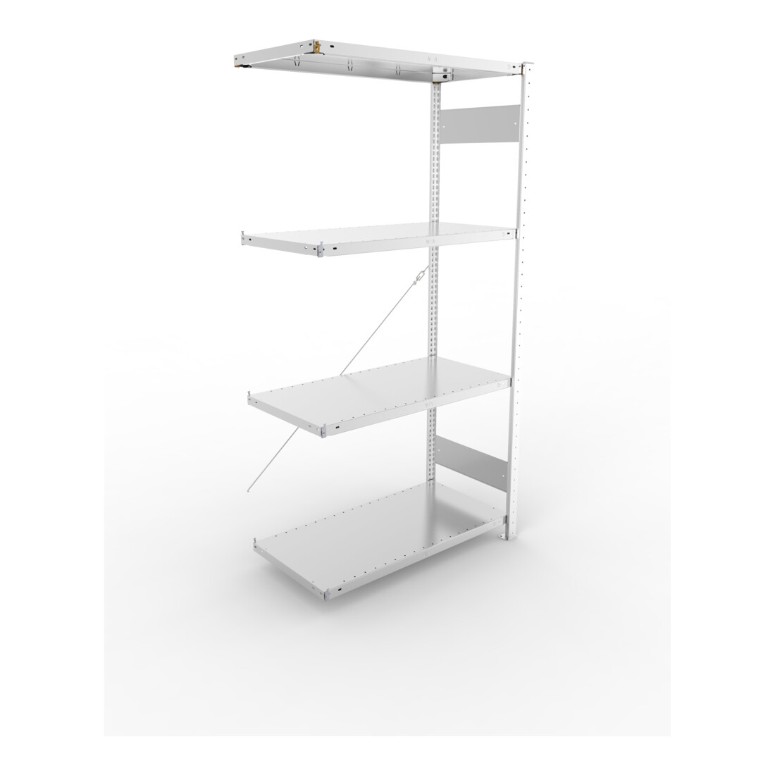 Étagère à emboîter H2000xl1000xP500mm étagère d'extension galvanisée 1 cadre, 4