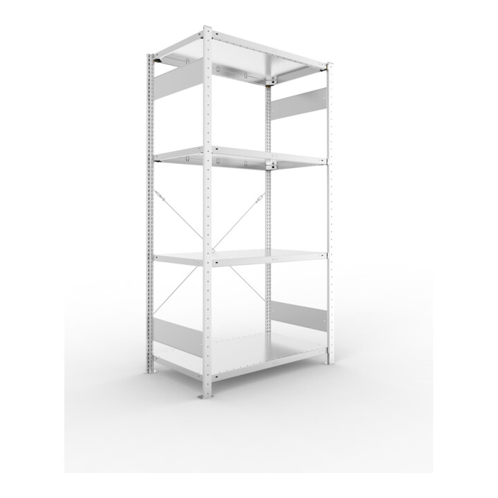 Étagère à emboîter H2000xl1000xP600mm étagère de base galvanisée 2 cadre, 4 tabl