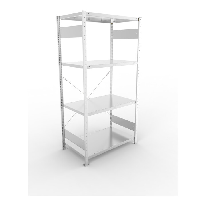 Étagère à emboîter H2000xl1000xP600mm étagère de base galvanisée 2 cadre, 4 tabl