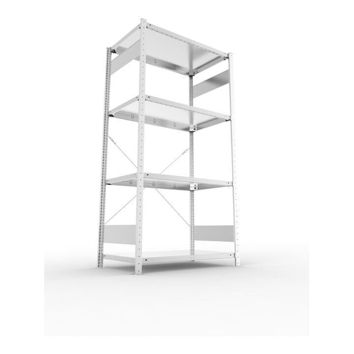 Étagère à emboîter H2000xl1000xP600mm étagère de base galvanisée 2 cadre, 4 tabl