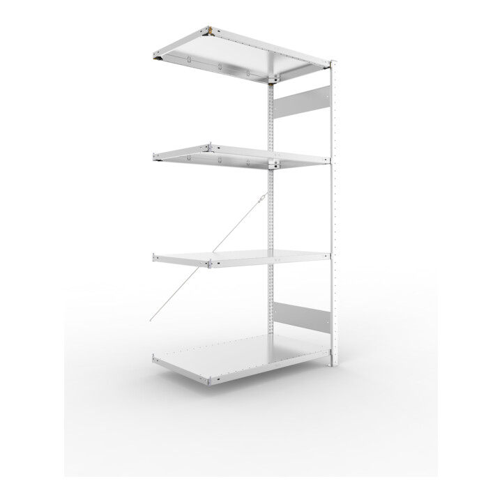 Étagère à emboîter H2000xl1000xP600mm étagère d'extension galvanisée 1 cadre, 4