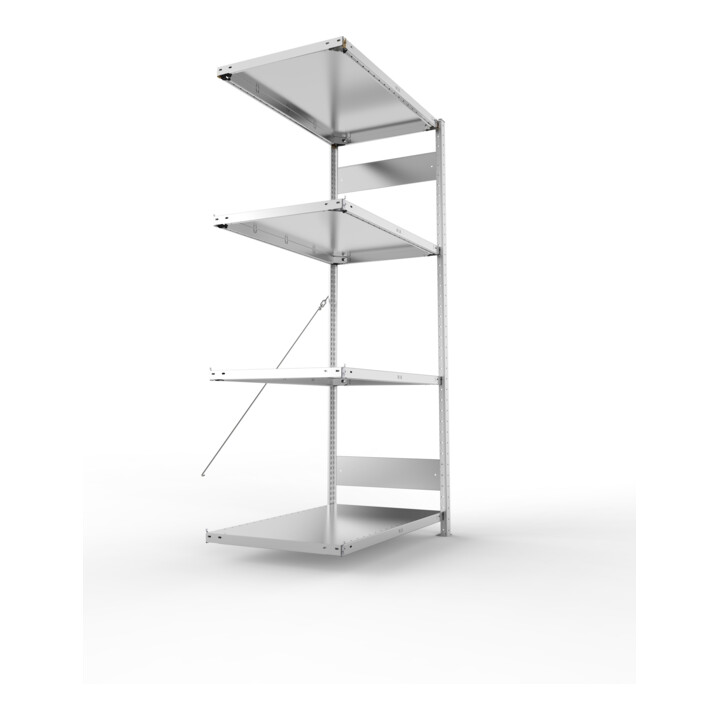 Étagère à emboîter H2000xl1000xP600mm étagère d'extension galvanisée 1 cadre, 4