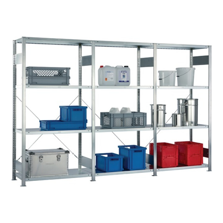 étagères sans boulons H2000xB3000xD400mm étagères de base/extension 12 étagères en acier Trgf.150kg