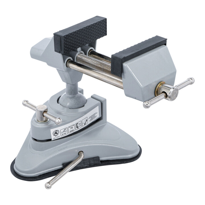 Étau de table pivotable BGS Do it yourself, mâchoires de 70 mm avec pied à ventouse