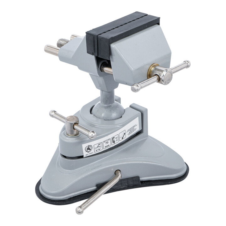 Étau de table pivotable BGS Do it yourself, mâchoires de 70 mm avec pied à ventouse