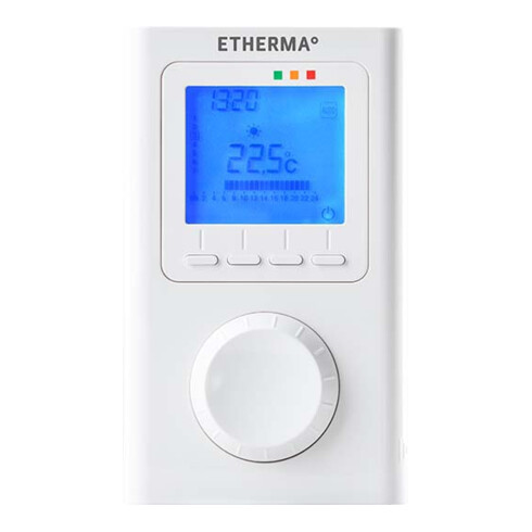 Etherma Funk-Raumthermostat mit Uhr, LCD-Anzeige ET-14A