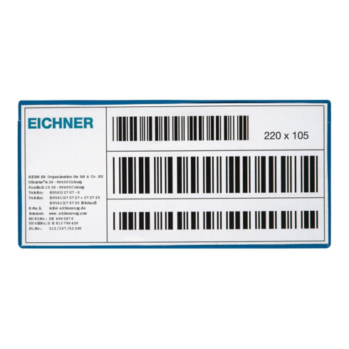 Etikettentasche B220xH105mm magn.10St./Pack EICHNER