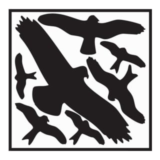 Aufkleber L290xB320 mm Vogelschutzset,Vogelsymbole Folie selbstkl.
