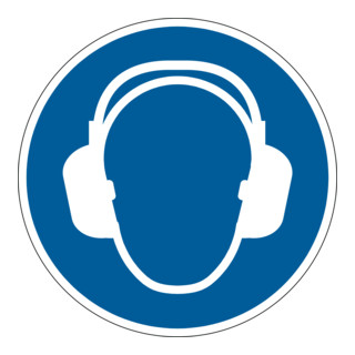 Label de sécurité durable ''Utiliser une protection auditive''.