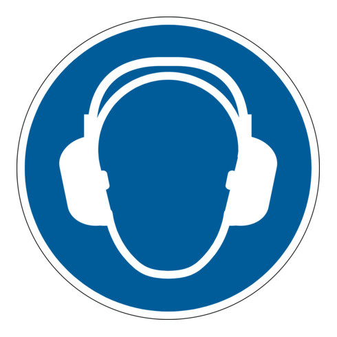 Label de sécurité durable ''Utiliser une protection auditive''.