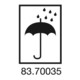 Étiquettes d'information symbole de parapluie L. 75 mm, l. 105 mm blanc 1000-1