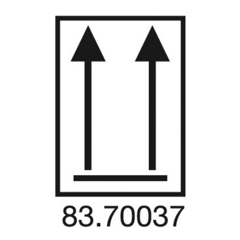 Étiquettes d'information symbole flèche en haut L. 75 mm, l. 105 mm blanc 1000