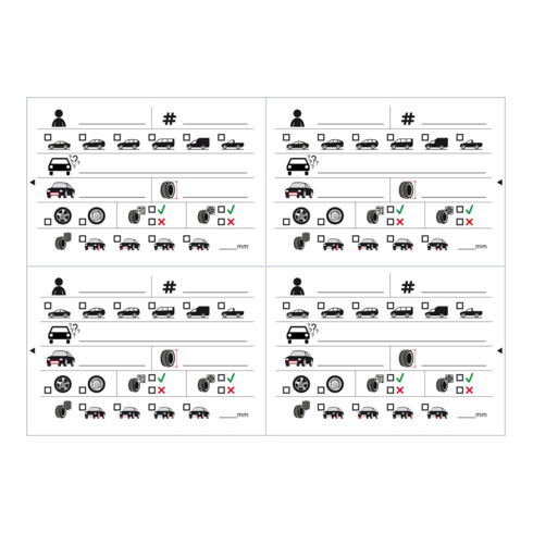 Etiquettes Eichner pour étiquettes roues-pneus A6, non imprimé