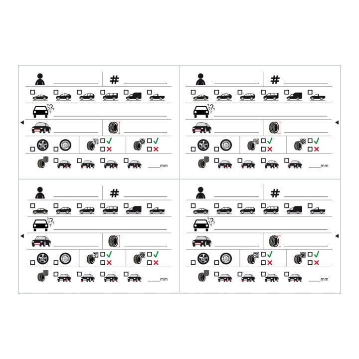 Etiquettes Eichner pour étiquettes roues-pneus A6, non imprimé