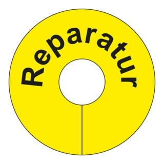 Etiquettes en PVC Eichner REPARATUR, fond jaune,