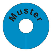 Etiquettes PVC Eichner MOTIF, fond bleu, rond