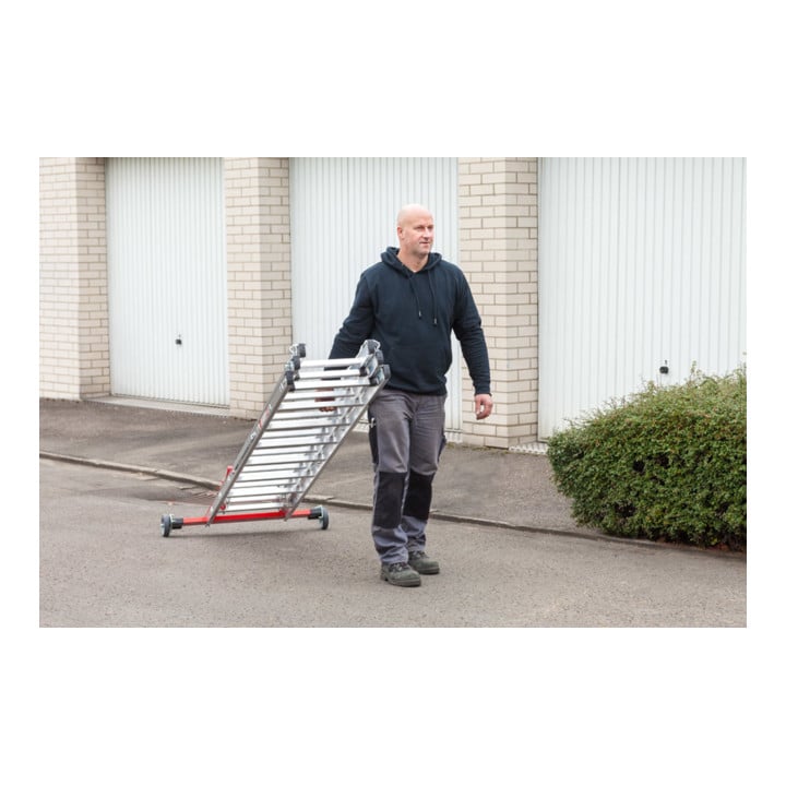 Euroline Alu-Mehrzweckleiter 3-teilig rollbar Nr. 30778 3x6