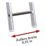 Euroline Alu-Sprossenanlegeleiter Nr. 201 1 x 7-3