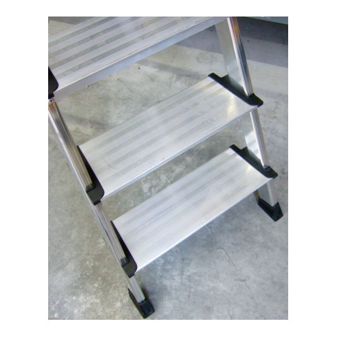 Euroline Alu-Stufenstehleiter mit Sicherheitsbrücke und Werkzeugablage Nr. 22578