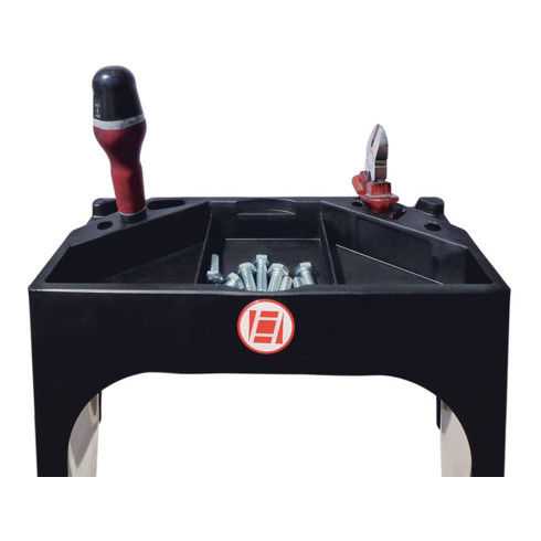 Euroline Alu-Stufenstehleiter mit Sicherheitsbrücke und Werkzeugablage Nr. 22578