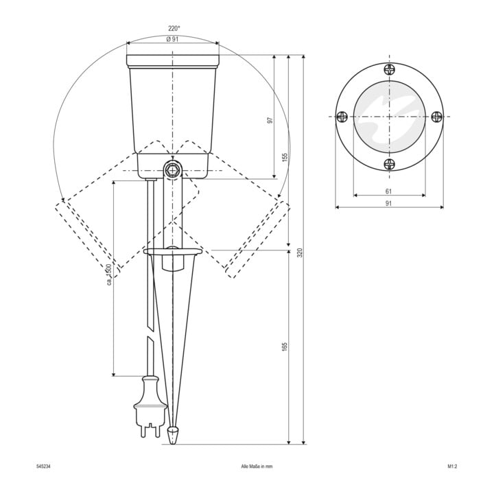 EVN ALU-Spot 230V GU10 IP54 mit Erdspieß