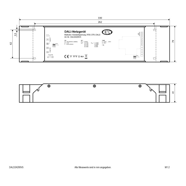 EVN Commande LED DALI DALD24200VS 4x2,08A 24VCC 4x50W