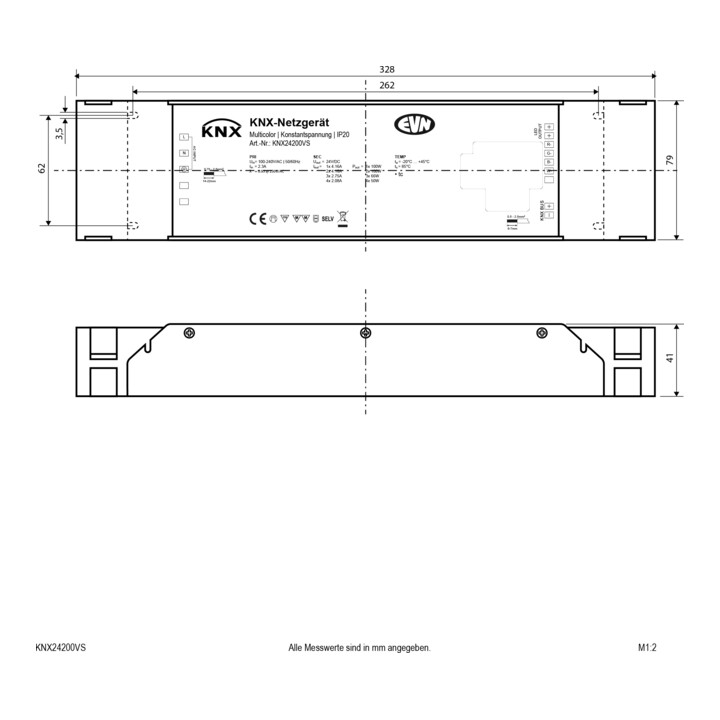 EVN Commande LED KNX KNX24200VS 4x2,08A 24VDC 4x50W