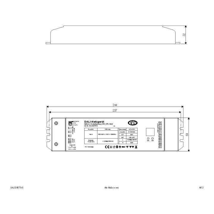 EVN DALI Dimmer-Empfänger DALD24075VS inkl. Netzgerät