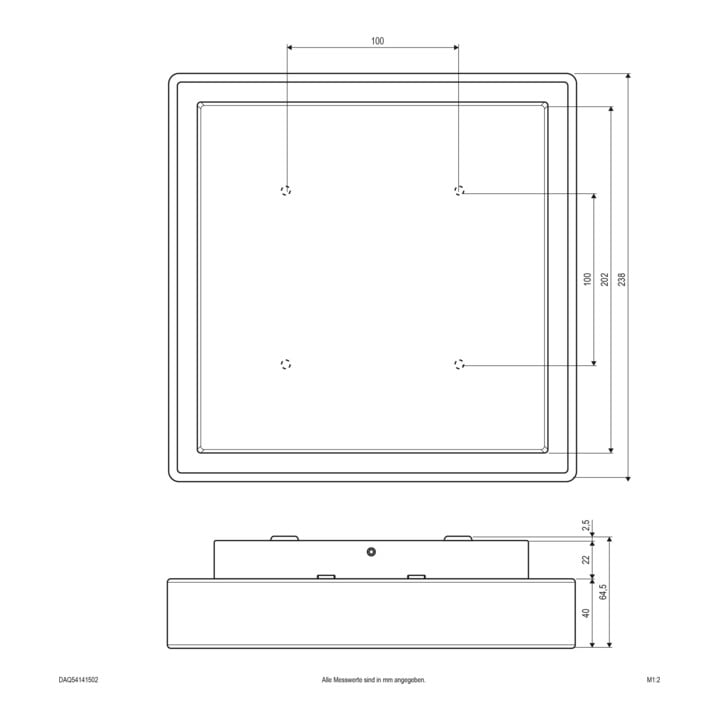 EVN LED-Anbauleuchte DAQ54141502 3000K IP54 anthrazit