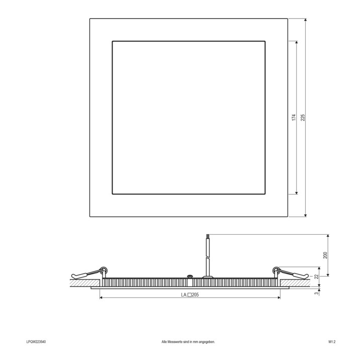 EVN LED Einbau Panel LP QW 21W 4000K 225 x 225mm