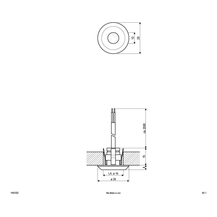 EVN LED Lichtpunkt P44 10 02 1W 350mA 3000K