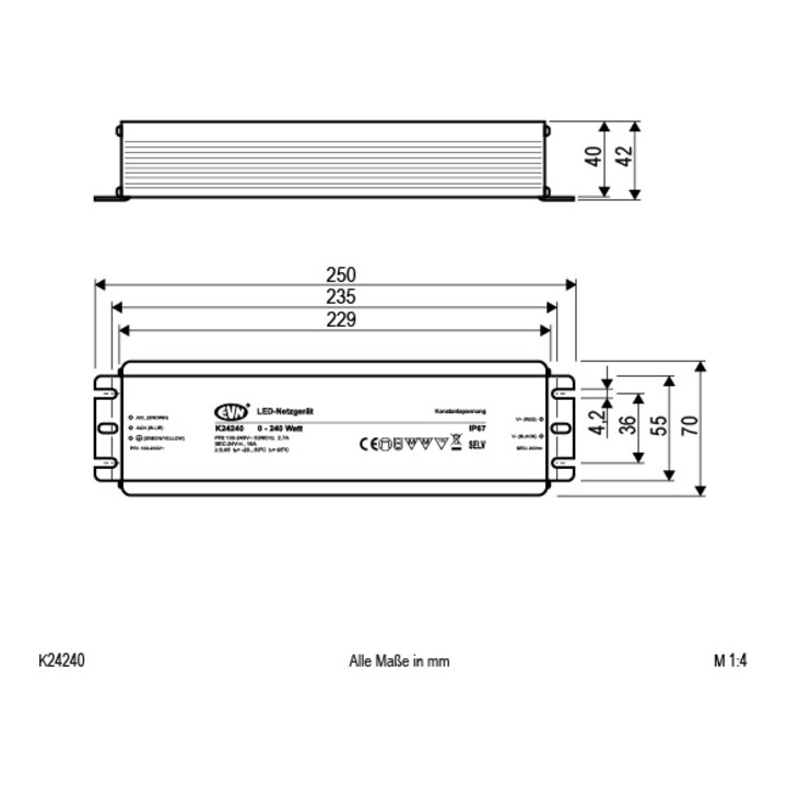 EVN Lichttechnik Alimentation LED 24 VCC 240 W K24 240