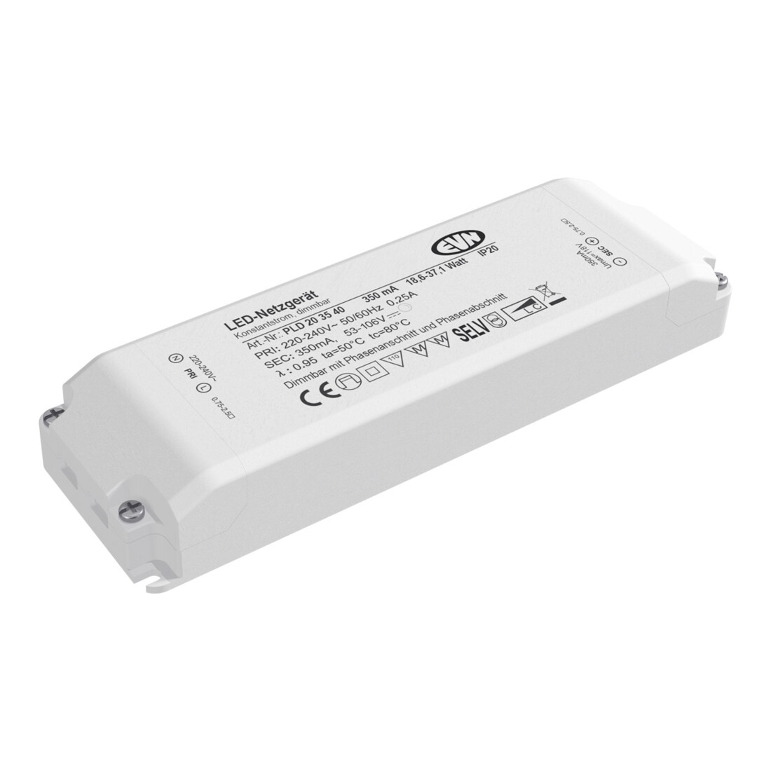 EVN Lichttechnik Alimentation LED 350mA 18,6-37,1W IP20 PLD203540