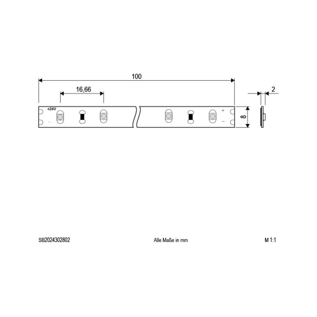 EVN Lichttechnik Bande LED 5m 3000K 24V/DC IP20 SB2024302802