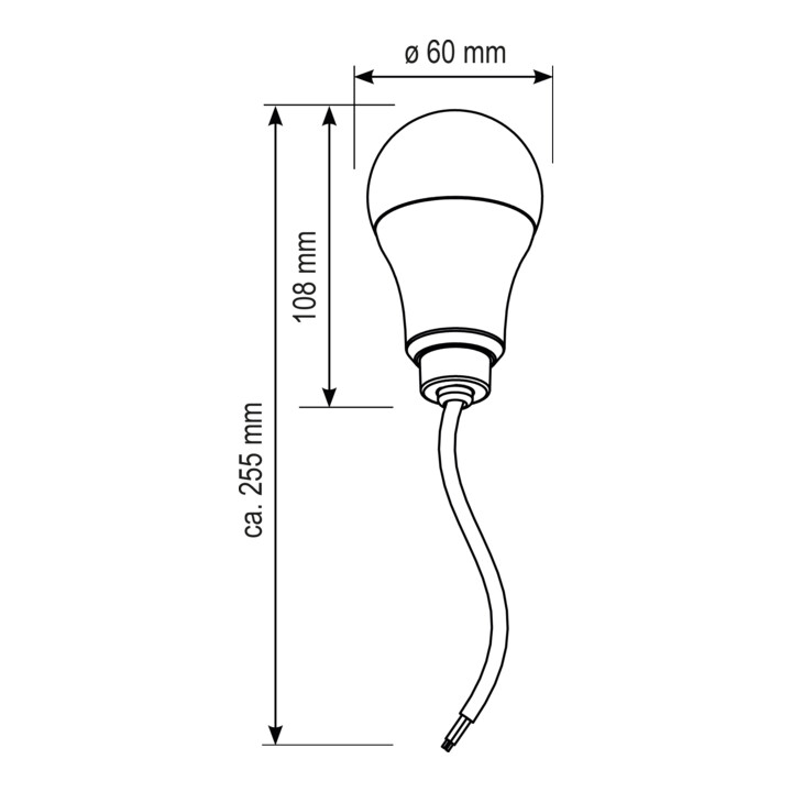 EVN Lichttechnik Douille de chantier LED 4000K 230V IP20 BF230940 280x65mm