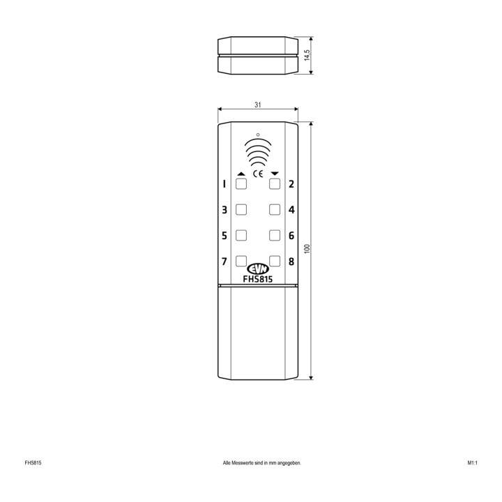 EVN Lichttechnik Funk-Handsender 8 Kanäle FHS 815