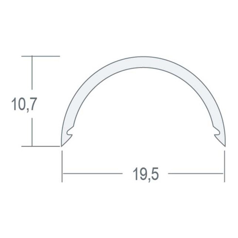 EVN Lichttechnik Kunststoff-Abdeckprofil matt 200cm RAM 200