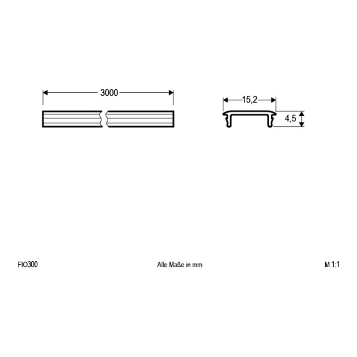 EVN Lichttechnik Kunststoff-Abdeckung opal, 300cm FIO300