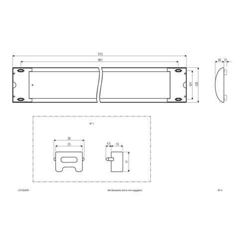 EVN Lichttechnik LED-Anbauleuchte 4000K 230V 110° IP20 L9133540W ws
