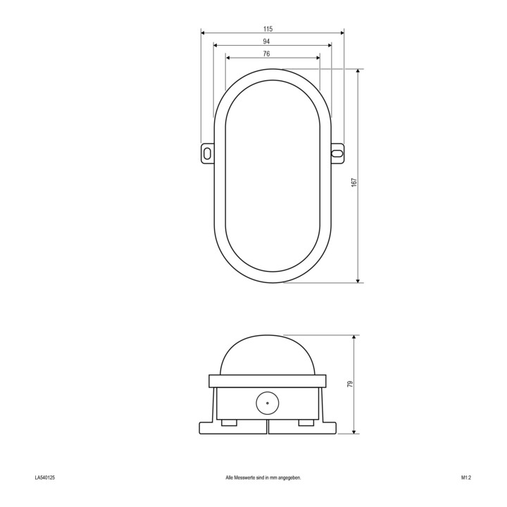 evn_lichttechnik LED Anbauleuchte LA540125 IP54 oval