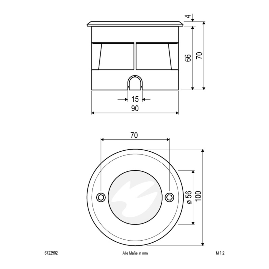 EVN Lichttechnik LED-Bodeneinbauleuchte 3000K 230V IP67 6722502 eds