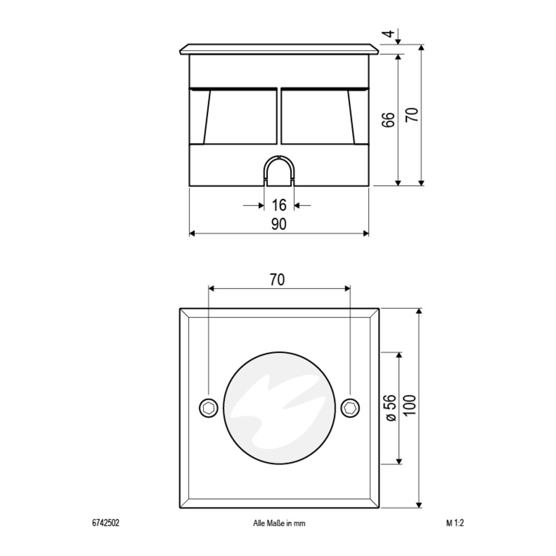 EVN Lichttechnik LED-Bodeneinbauleuchte 3000K 230V IP67 6742502 eds