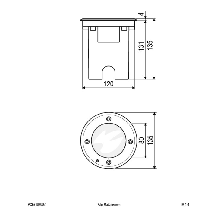 EVN Lichttechnik LED-Bodeneinbauleuchte 3000K IP67 alu PC67107002