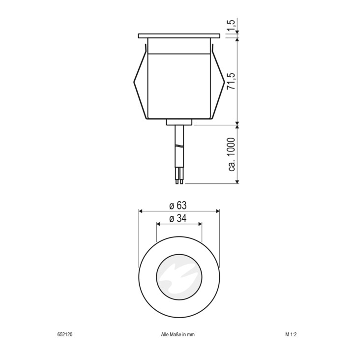 EVN Lichttechnik LED-Bodeneinbauleuchte eds 230V 2W ww 652 120