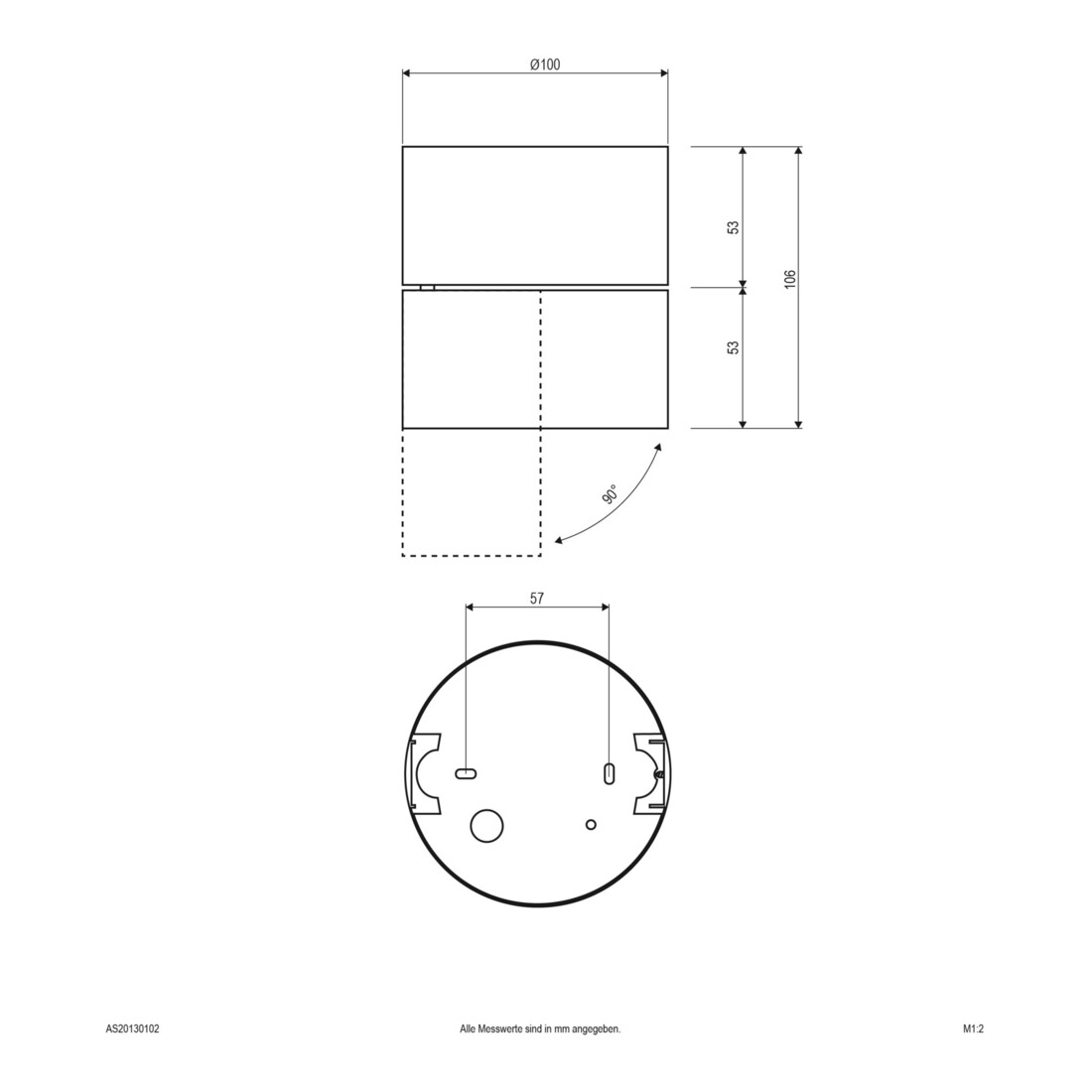EVN Lichttechnik LED-Deckenanbau-Spot 3000K ws AS20130102