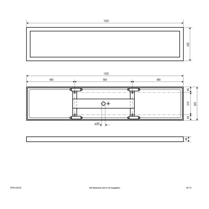 evn_lichttechnik LED-Deckenanbaupanel EPSU150125