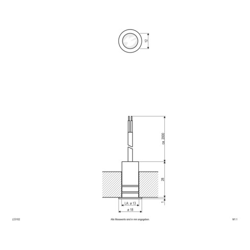 EVN Lichttechnik LED EB-Lichtpunkt 0,2W warmwhite LD3 102