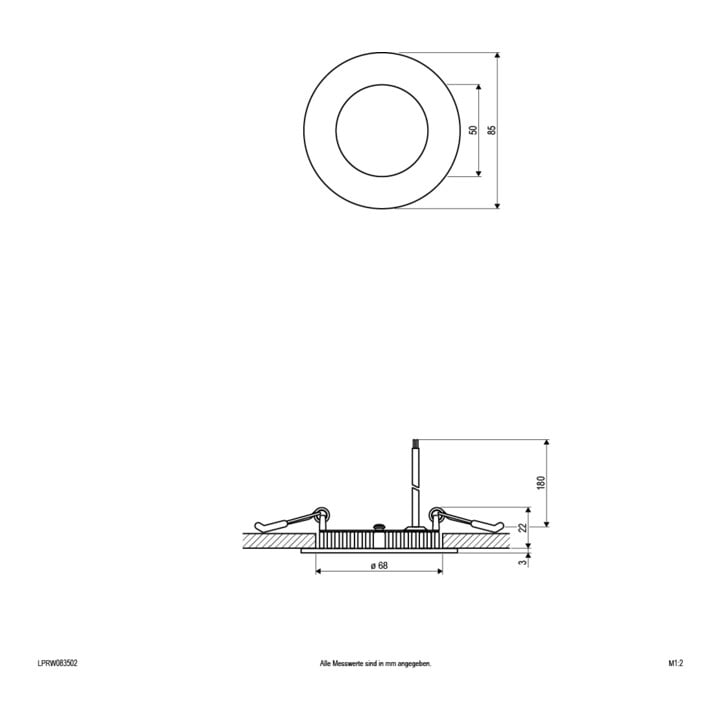 EVN Lichttechnik LED Einbau Panel ws 4W 3000K 85mm rd. LP RW 083502
