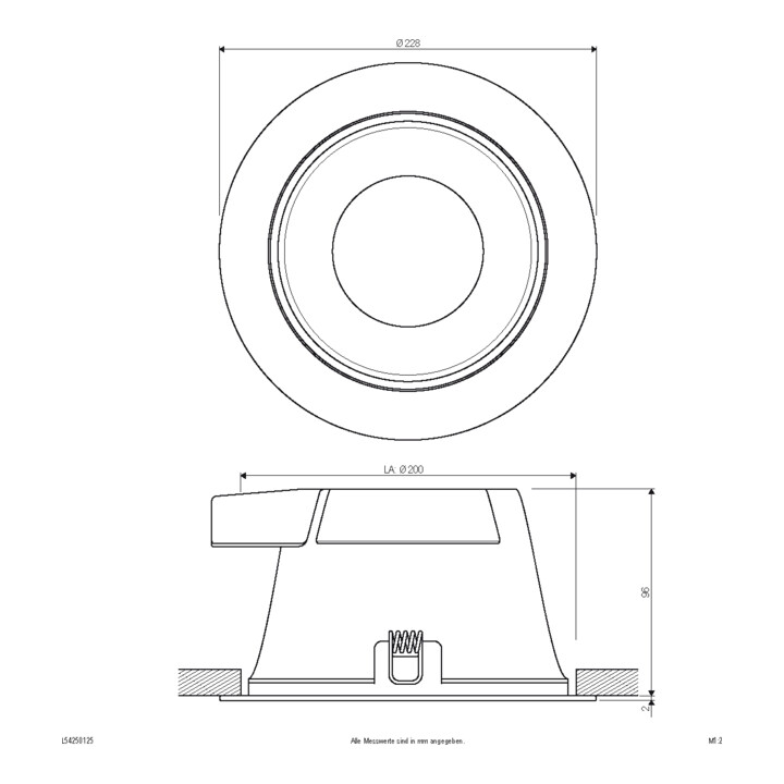 evn_lichttechnik LED-Einbauleuchte L54250125 IP54 3000K 4000K 5700K